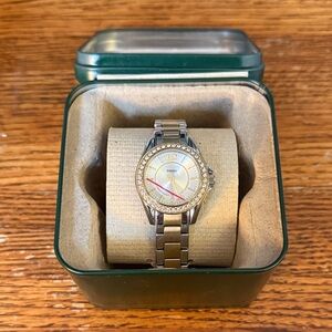Fossil Two-Tone Watch with Crystal Bezel